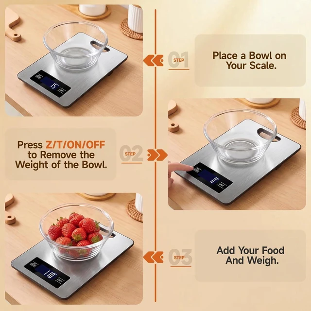 Alt view image 4 of 6 - 11lb Digital Kitchen Scale with Hanging Loop, Food Baking Scale