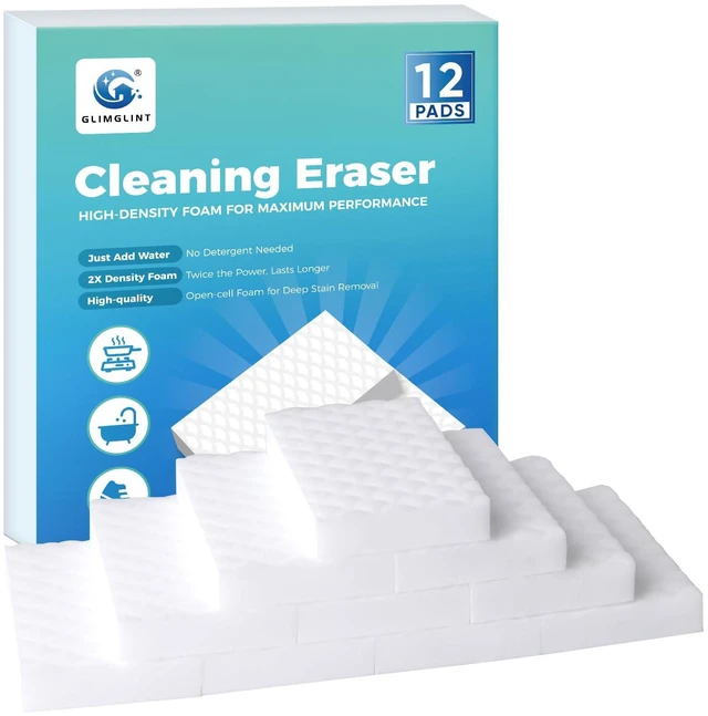 Main image of GLIMGLINT 12PK Magic Sponges Cleaning Eraser, Powerful Scrubber Foam Pads