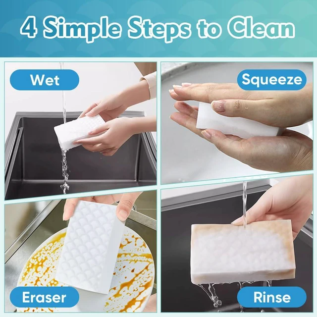 Alt view image 5 of 6 - GLIMGLINT 12PK Magic Sponges Cleaning Eraser, Powerful Scrubber Foam Pads