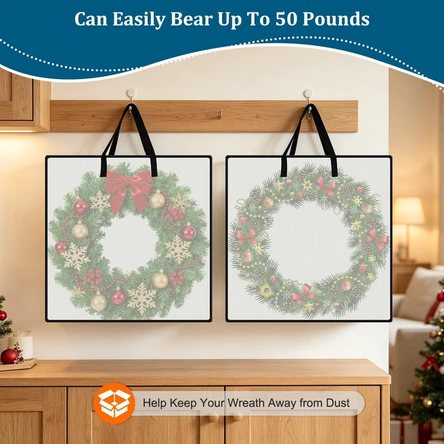 Alt view image 4 of 6 - 26" Clear Wreath Storage Bag, Moving Container