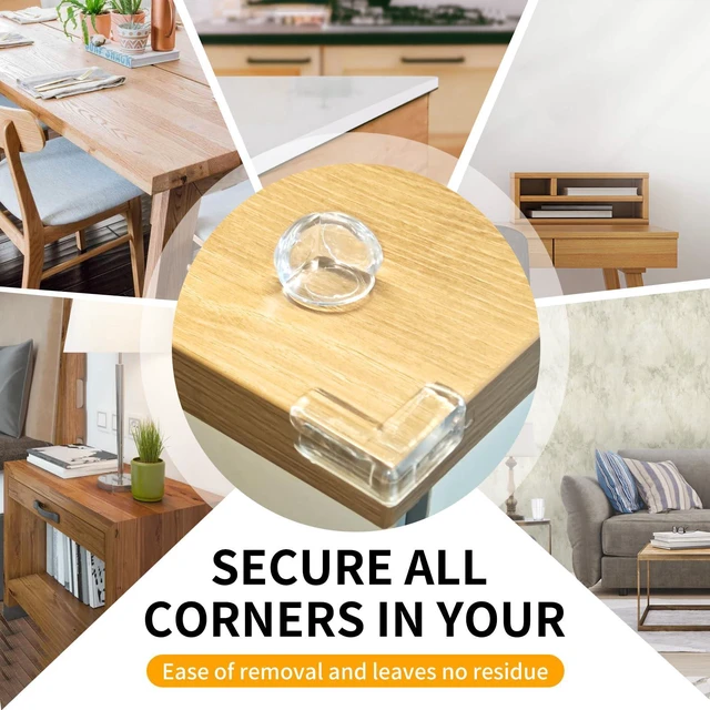 Alt view image 7 of 7 - Rindion 40 Pack Corner Protector for Baby, 2 Shapes Clear Table Corner Covers, Baby Proof Guards for Edges & Sharp Corners