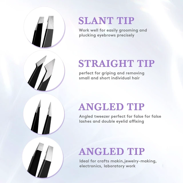 Alt view image 3 of 7 - BEDACE Tweezers Thickened 430 Stainless Steel High Precision Slant Point Flat Hook for Facial Hair Eyebrows Ingrown Hair