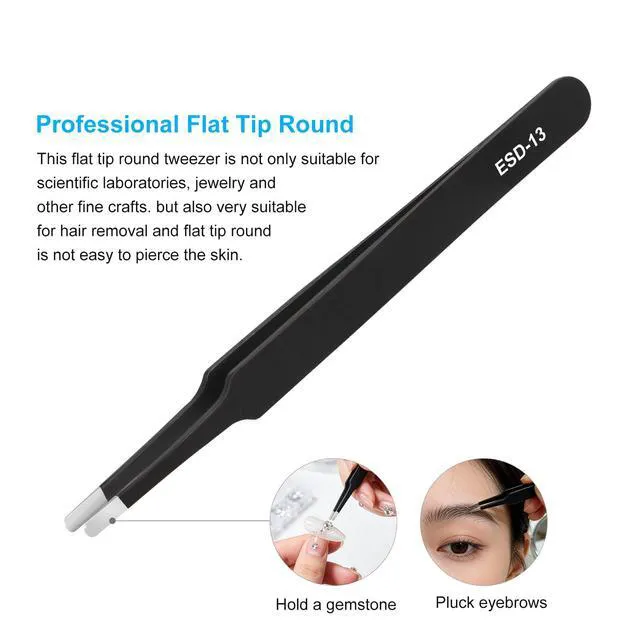 Alt view image 6 of 7 - 3Pcs Precision Tweezers Set, Upgraded High-End ESD Anti-Static for Craft