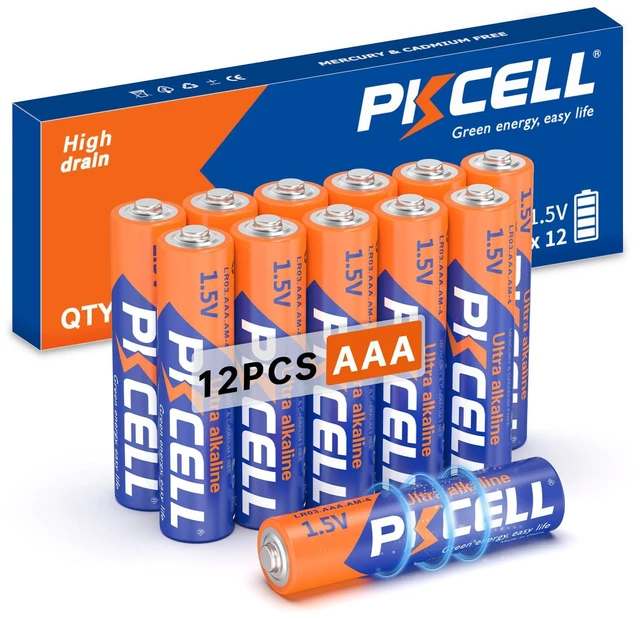 Main image of PKCELL AAA Batteries 12 Pack, LR03 Alkaline 1.5V