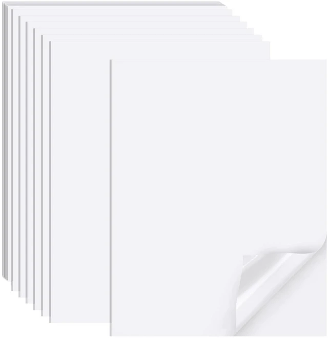 Main image of Matte Sticker Paper for Inkjet/Laser Printers, 40 Sheets, 8.5x11 Inches, Letter Size Full Sheet Labels