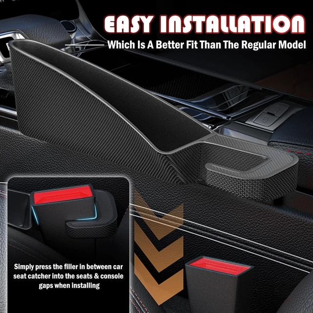Alt view image 5 of 7 - 2PCS Short Car Seat Gap Filler Organizer with Seat Belt Holes, Anti-Dropout, Fills Console Gaps, Universal Car Seat Gap Plug with Storage Slot for Car Storage