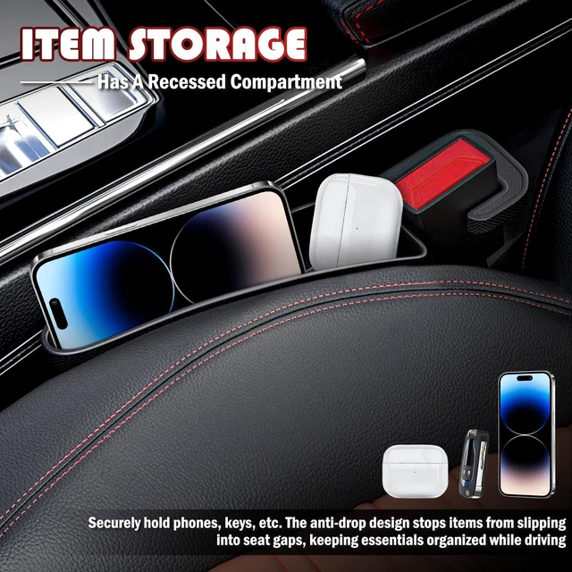 Alt view image 4 of 7 - 2PCS Short Car Seat Gap Filler Organizer with Seat Belt Holes, Anti-Dropout, Fills Console Gaps, Universal Car Seat Gap Plug with Storage Slot for Car Storage
