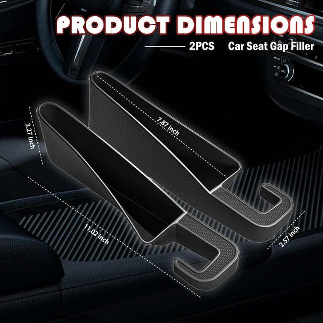 Alt view image 2 of 7 - 2PCS Short Car Seat Gap Filler Organizer with Seat Belt Holes, Anti-Dropout, Fills Console Gaps, Universal Car Seat Gap Plug with Storage Slot for Car Storage