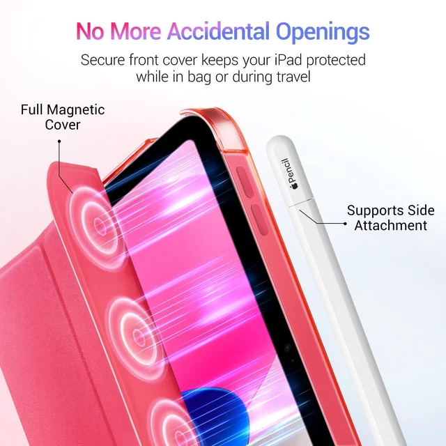 Alt view image 4 of 6 - CoBak Slim Stand Case for iPad (A16) 11th Generation 11 Inch 2025 / iPad 10th Generation 10.9 Inch 2022, Hard PC Translucent Back Shell, Support Touch ID, Raspberry