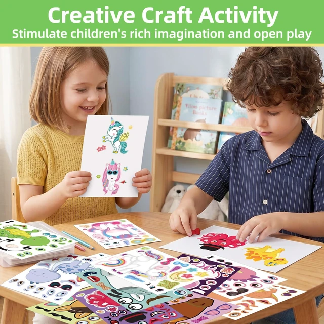 Alt view image 5 of 7 - 24 Sheets Make a Face Stickers for Kids, Toddlers, Party Favors, Crafts