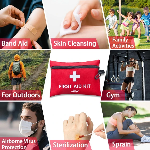 Alt view image 7 of 7 - 152 Piece Travel Size First Aid Kit, TSA Approved Mini First Aid Kit for Home, Car, Travel, Camping, Truck, Sports, Office, Hiking, Backpack