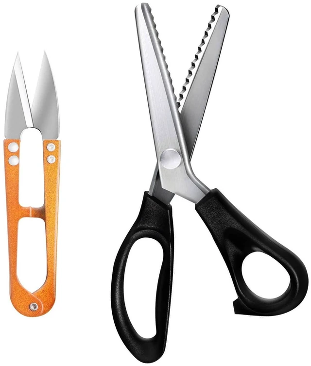 Main image of HAALII Zig Zag Pinking Shears, Comfort Grips, Decorative Edge, Professional Handheld Dressmaking Scissors for Fabric Cutting