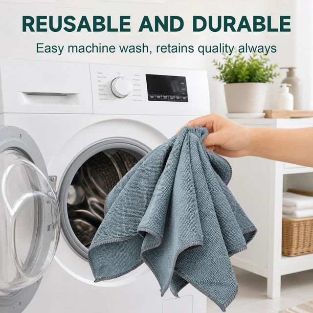 Alt view image 5 of 6 - TEAWOO Grey Washcloths 15Pack, Highly Absorbent & Quick Drying