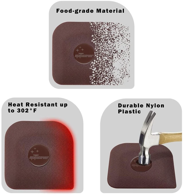 Alt view image 2 of 6 - 5 Pcs Plastic Pan Scraper, Pot and Dish Scraper, Sturdy Kitchen Tool