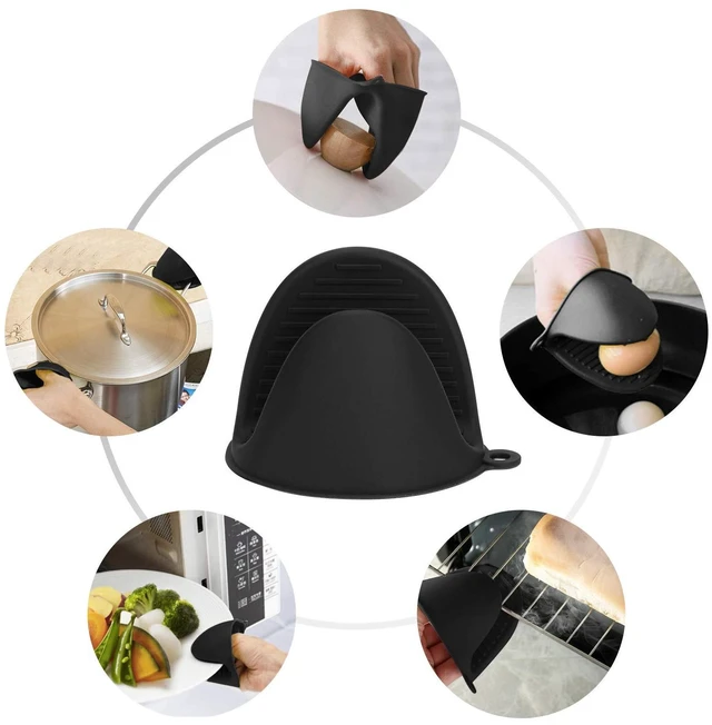 Alt view image 4 of 7 - Tifanso 1 Pair Heat Resistant Silicone Oven Mitts & Pot Holders for Cooking