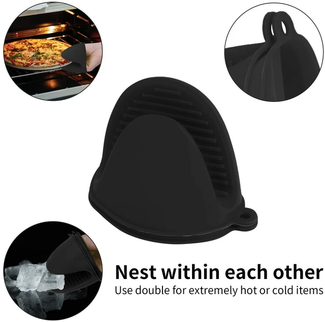 Alt view image 5 of 7 - Tifanso 1 Pair Heat Resistant Silicone Oven Mitts & Pot Holders for Cooking