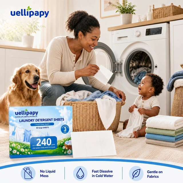Alt view image 3 of 7 - Laundry Detergent Sheets, 240 Loads, Fresh Scent, for Hot & Cold Cycles, Powerful Stain & Odor Removal, Gentle Formula