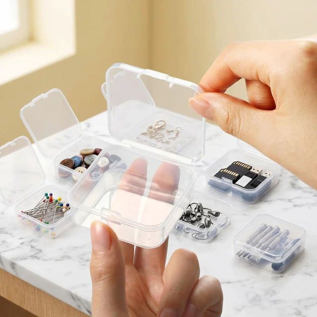 Alt view image 2 of 5 - Jetec 6 Pieces Small Clear Plastic Storage Box 2.1x2.1x0.8Inch