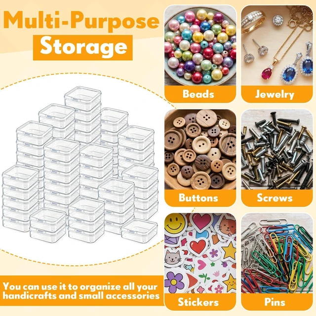 Alt view image 3 of 5 - Jetec 6 Pieces Small Clear Plastic Storage Box 2.1x2.1x0.8Inch