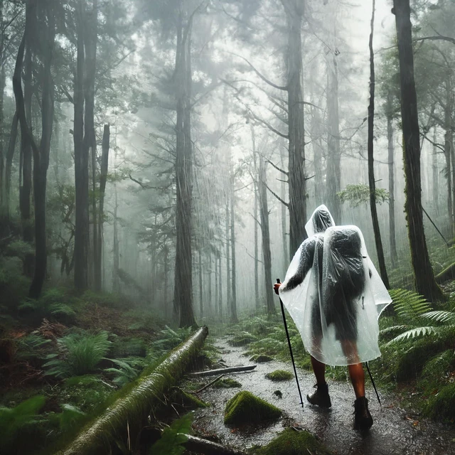 Alt view image 6 of 7 - ZENO Disposable Rain Ponchos for Adults, Clear with Hood, Compact Emergency for Hiking Camping Travel