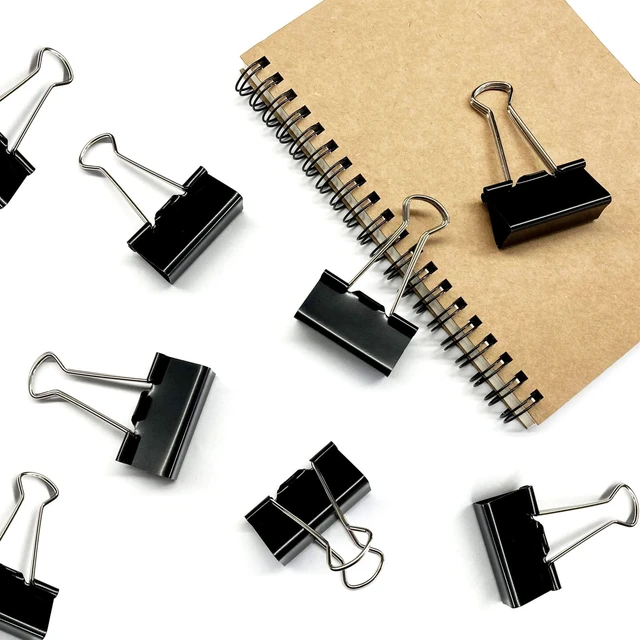 Alt view image 4 of 7 - DSTELIN Large Binder Clips 1.6-Inch (24 Pack), 41mm Width, 0.7-Inch/18mm Capacity, Black