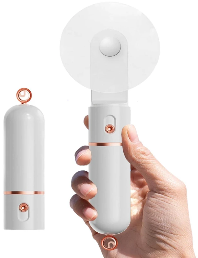 Main image of AOCOOLFAN Portable Handheld USB Rechargeable 3-Speed Personal Small Pocket Fan for Women Outdoor Travel, White