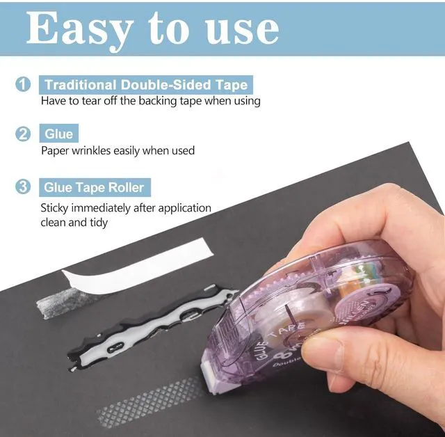 Alt view image 2 of 7 - 4 Pack Double Sided Tape Roller, Scrapbook Supplies