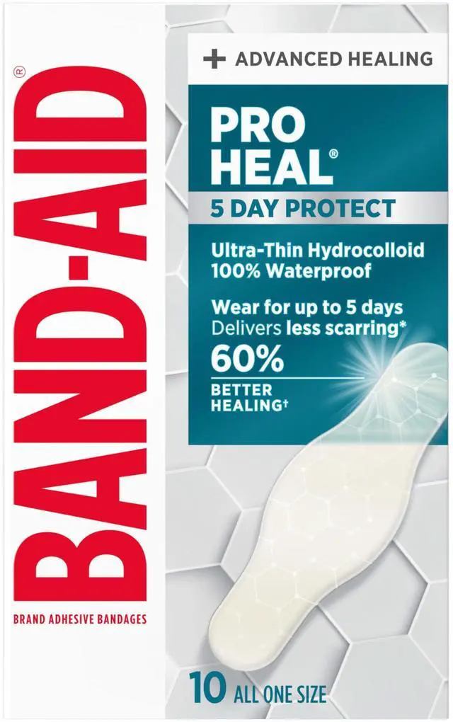 Main image of BAND-AID Pro Heal 5 Day Protect Hydrocolloid Bandages, One Size, 10ct