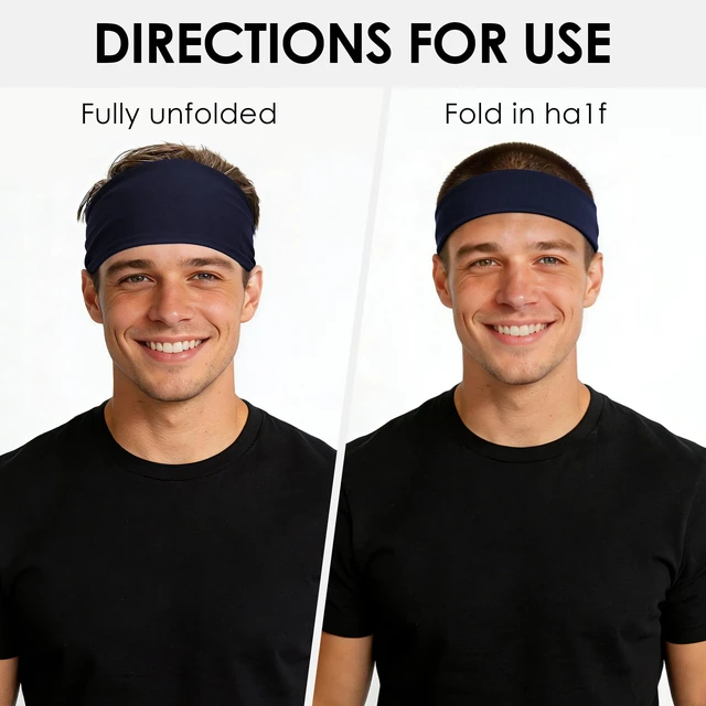 Alt view image 6 of 6 - Sport Headbands for Men - 7 Pack Sweat Absorbent Running Headband
