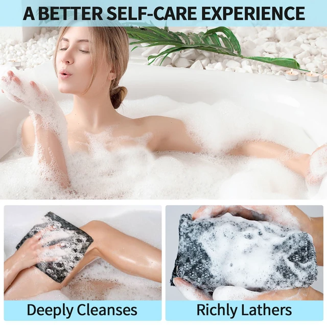 Alt view image 2 of 6 - Silver Ion & Carbon Fiber Exfoliating Washcloth Shower Towels