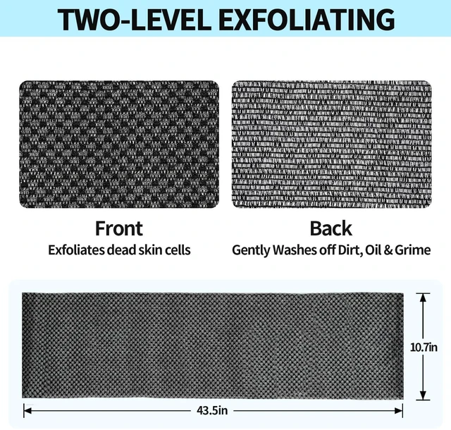Alt view image 3 of 6 - Silver Ion & Carbon Fiber Exfoliating Washcloth Shower Towels