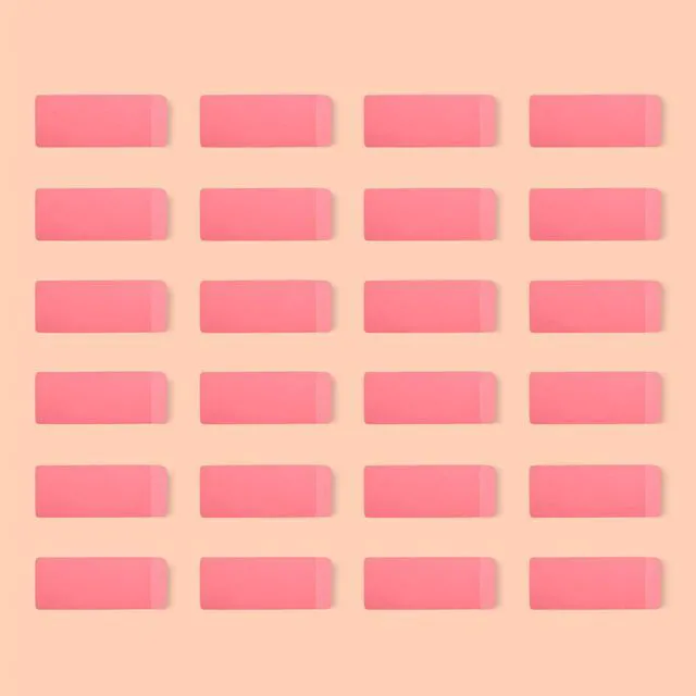 Main image of Amazon Basics Rectangular Erasers, Pink, 24 Count
