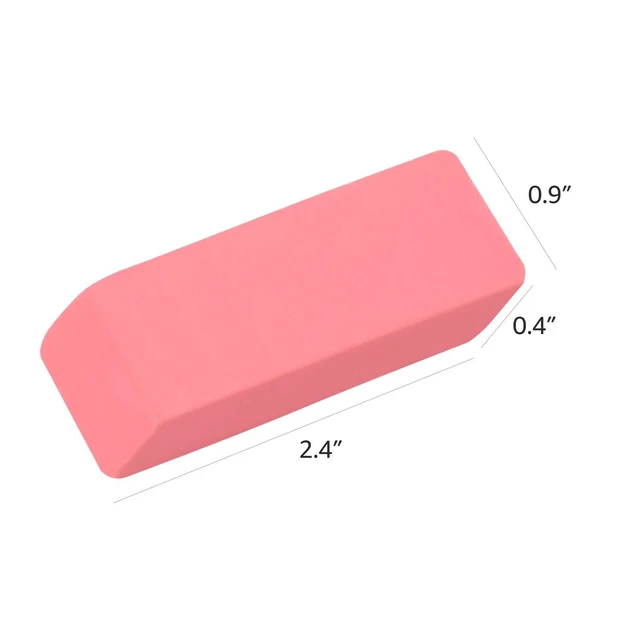 Alt view image 3 of 5 - Amazon Basics Rectangular Erasers, Pink, 24 Count