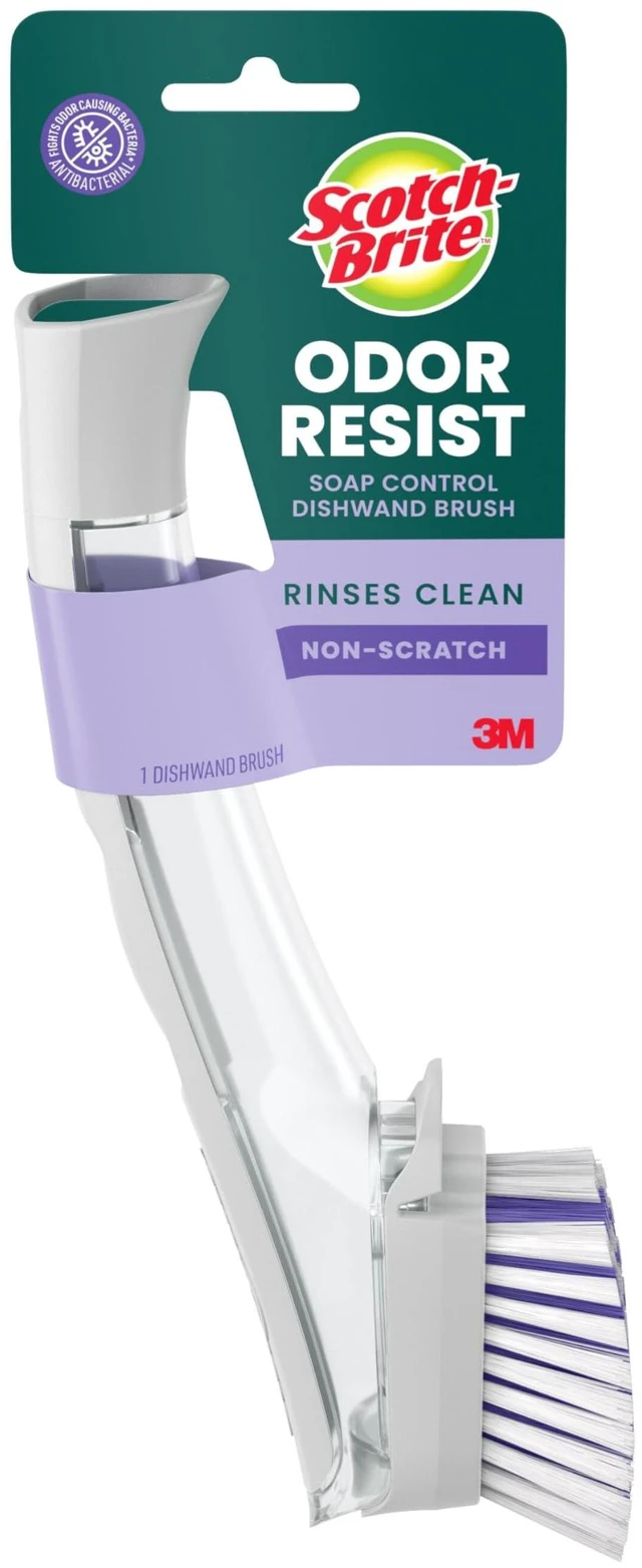 Main image of Scotch-Brite Odor Resist Soap Control Dishwand Brush, 1 Count, Precise Soap Control, Safe on Dishes, Nonstick Cookware, Tubs