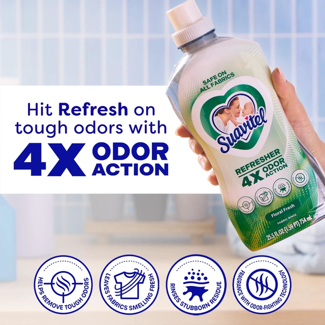 Alt view image 5 of 5 - Suavitel Refresher Fabric Rinse and Odor Eliminator, 25.5fl oz, 4X Odor Action, Floral Fresh Scent
