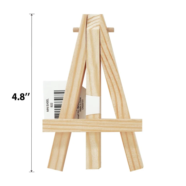 Alt view image 2 of 5 - 6-Pack Mini Natural Wood Display Easel, Solid Pine Wood, 4.8in