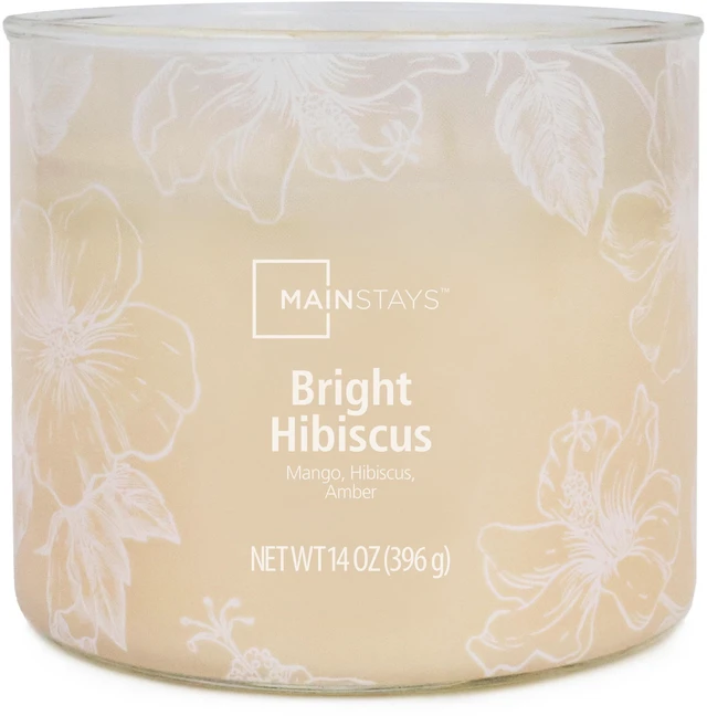 Alt view image 4 of 6 - Mainstays 3-Wick 14oz Ombre Wrap Bright Hibiscus Scented Candle