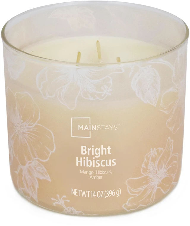 Alt view image 6 of 6 - Mainstays 3-Wick 14oz Ombre Wrap Bright Hibiscus Scented Candle