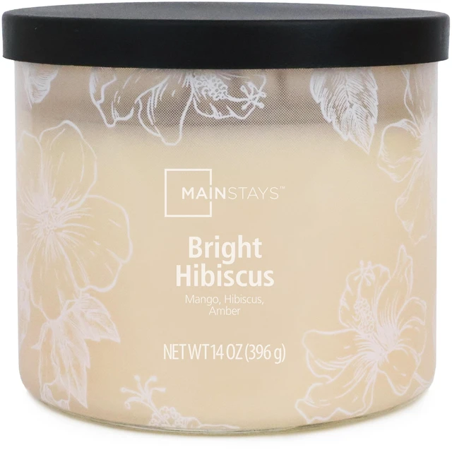 Alt view image 5 of 6 - Mainstays 3-Wick 14oz Ombre Wrap Bright Hibiscus Scented Candle