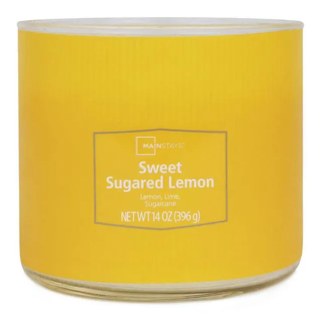 Alt view image 4 of 5 - Mainstays 3-Wick Textured Wrap Sweet Sugared Lemon Candle, 14oz