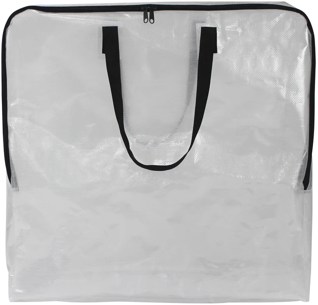Alt view image 3 of 6 - Mainstays 24Gallon Slim Clear Storage and Moving Bag with Zipper Closure and Dual Carry Handles