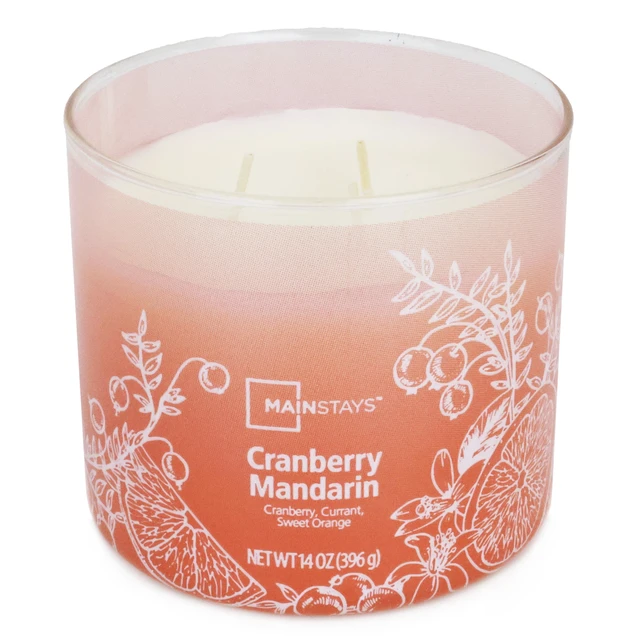 Alt view image 5 of 6 - Mainstays 3-Wick Ombre Wrap Cranberry Mandarin Candle, 14 Ounce