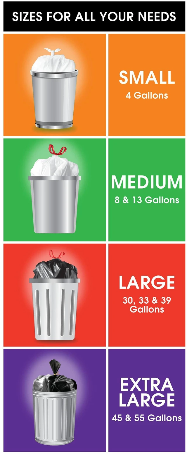 Alt view image 2 of 6 - Great Value Strong Flex Tall Kitchen Drawstring Bags, Unscented, 13 Gallon, 20 Count