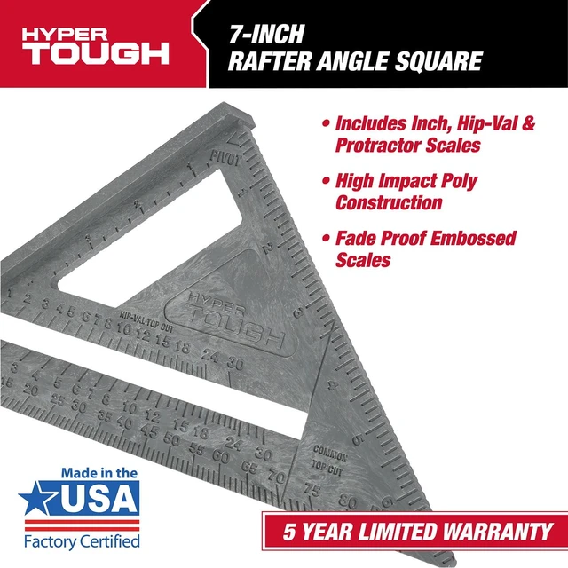 Alt view image 3 of 4 - Hyper Tough 7in Rafter Square Gray Plastic