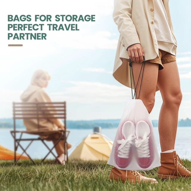 Alt view image 2 of 6 - 23 Pack Waterproof Shoe Bags for Travel, 11.8" x 15.7" Large Travel Shoe Bags for Packing, Storage Bags Travel Essentials for Men and Women