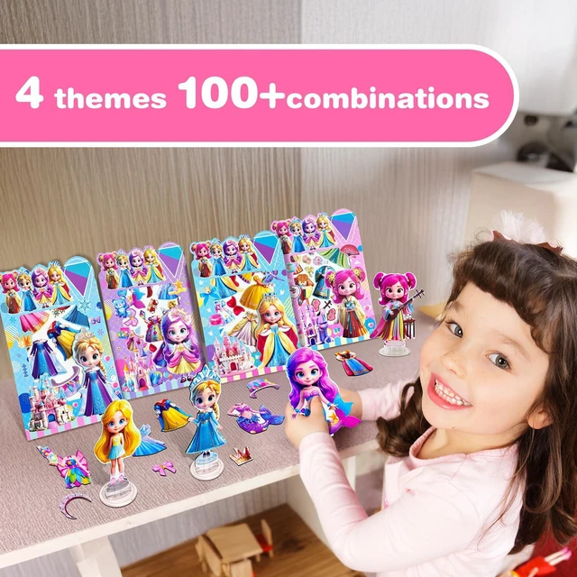 Alt view image 6 of 6 - ZHOC Magnetic Dress Up Dolls for Girls, Princess Cute Magnet Dress Up Kits, Travel Game Car Road Trip Airplane Activity Toys for Toddler Girls Ages 3-8