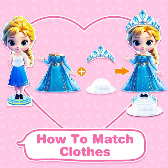 Alt view image 4 of 6 - ZHOC Magnetic Dress Up Dolls for Girls, Princess Cute Magnet Dress Up Kits, Travel Game Car Road Trip Airplane Activity Toys for Toddler Girls Ages 3-8