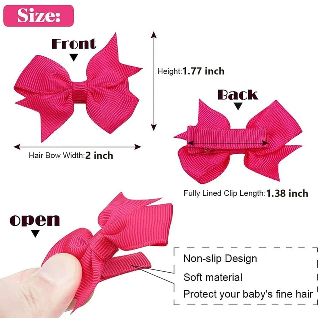 Alt view image 5 of 7 - ALinmo 40PCS 2" Fully Lined Baby Hair Clips