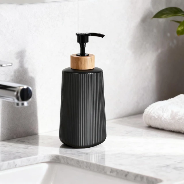 Alt view image 5 of 6 - Refillable Glass Hand Soap Dispenser Pump Bottle for Bathroom and Kitchen Dish