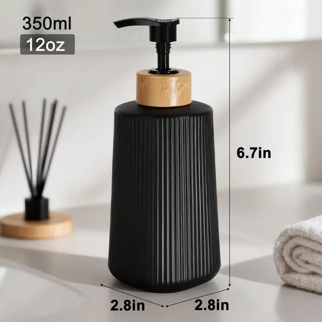 Alt view image 4 of 6 - Refillable Glass Hand Soap Dispenser Pump Bottle for Bathroom and Kitchen Dish